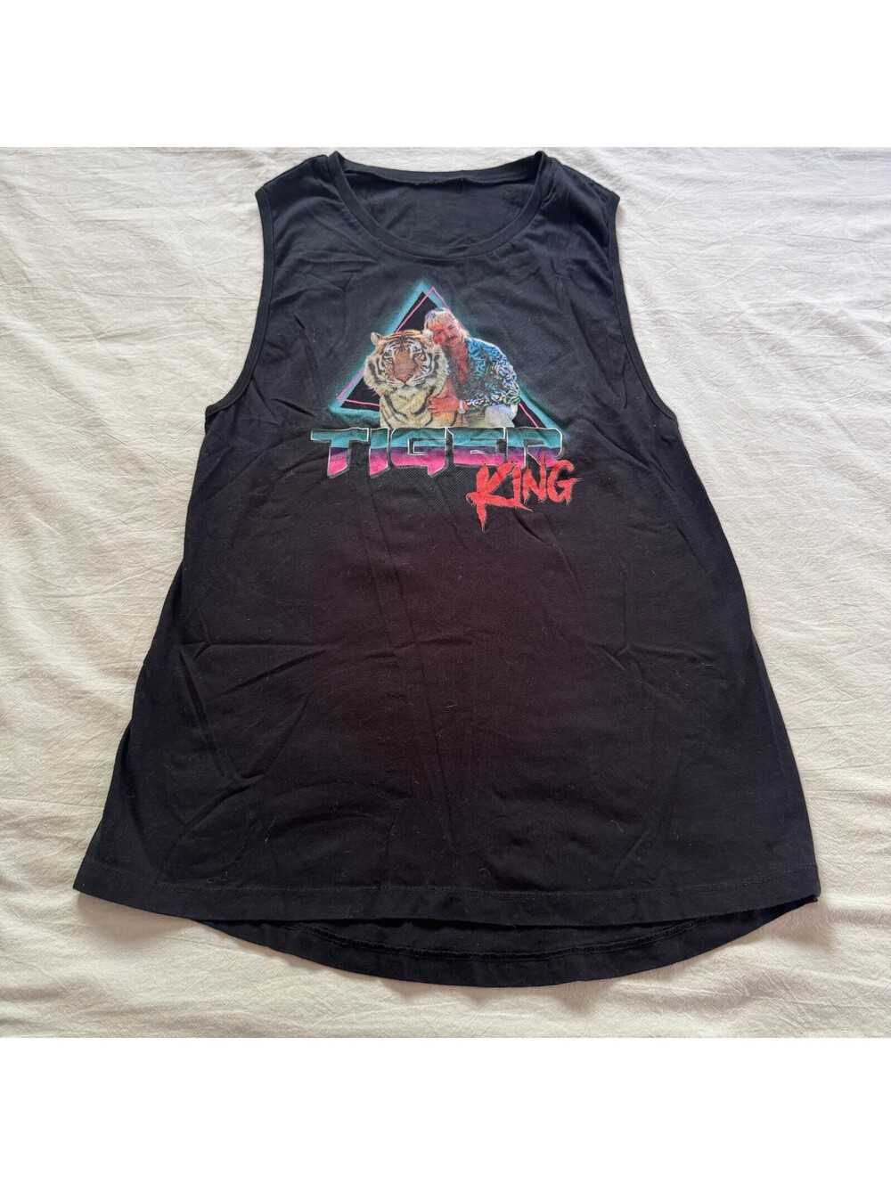 Tiger King Joe Exotic Graphic Muscle Tank Top Black Men's/Unisex Size M